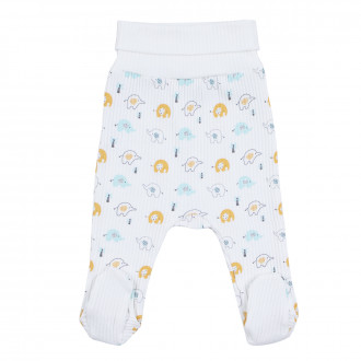 Ританки от памучен рипс "Hello" в бяло