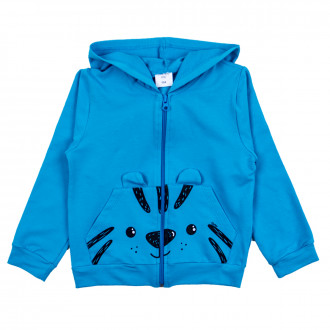 Детски плътен суитчер "Тигърче" в морско синьо