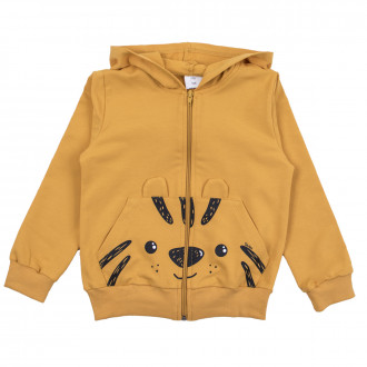 Детски плътен суитчер "Тигърче" в цвят охра