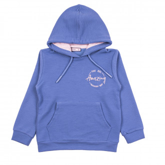 Плътен капитониран суитчер в синьо