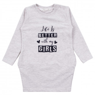 Трикотажна рокля "Better girls" в бежов меланж