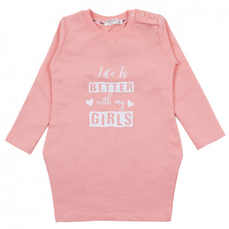 Трикотажна рокля "Better girls" в цвят праскова