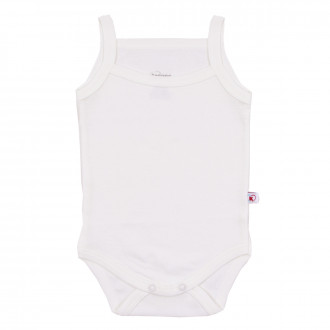 Детско памучно боди с тънки презрамки в екрю