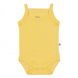 Детско памучно боди с тънки презрамки в бяло