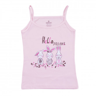 Потник с тънки презрамки "Hello dreams" в розово