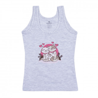 Детски потник "Котенца" в сив меланж