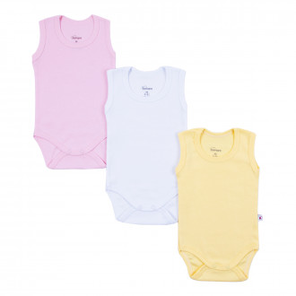 Тройка боди-потници от рипс за момичета