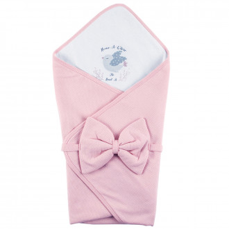 Зимно портбебе с пандела в розово и бяло 74 х 89