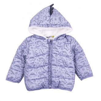 Бебешко зимно яке в принтиран десен и топъл полар