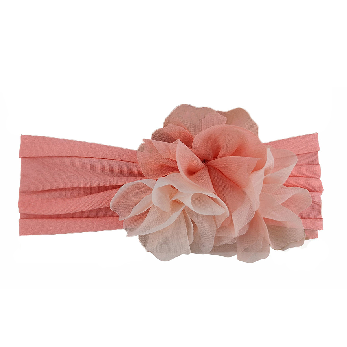 Детска лента за глава в цвят праскова