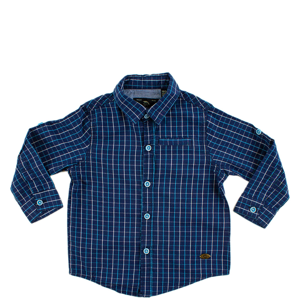 Детска риза в тъмносиньо каре (9 мес. - 4 год.)