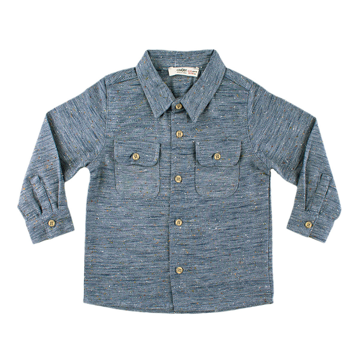 Детска риза в гълъбовосиньо за момчета