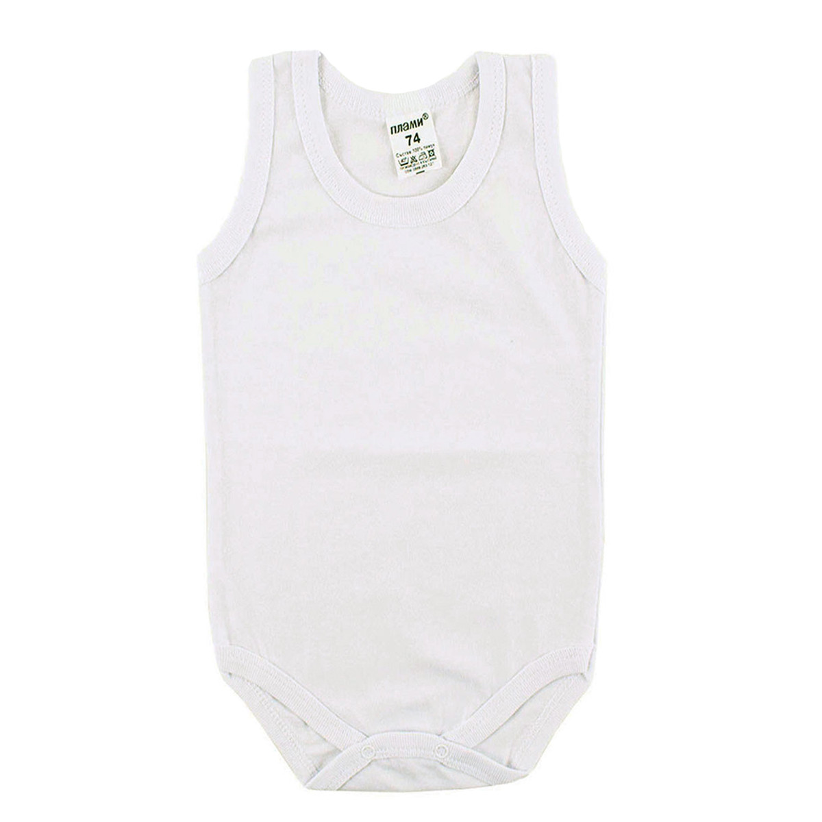 Боди-потник от памучен сингъл в бяло