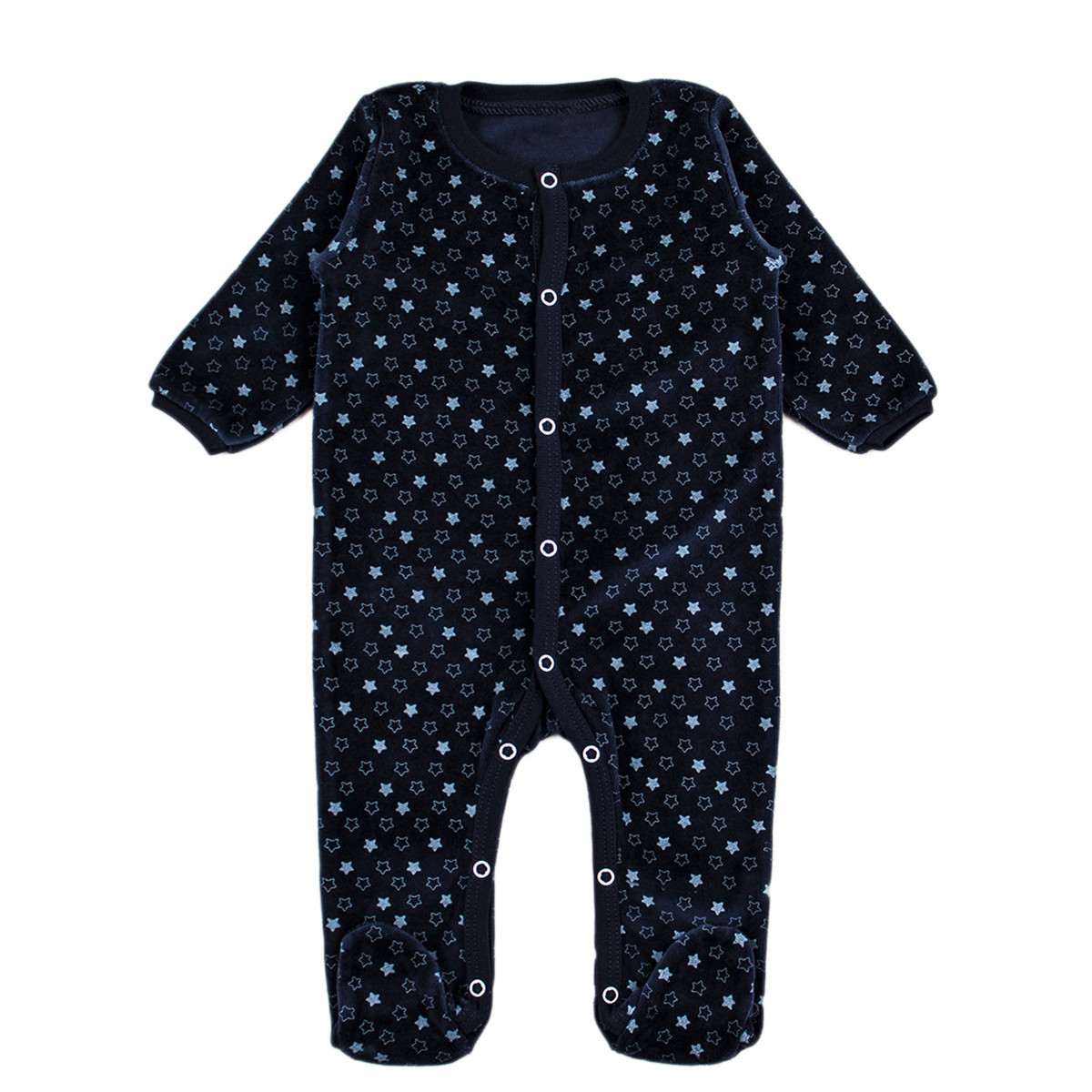 Бебешки плюшен гащеризон в тъмносиньо