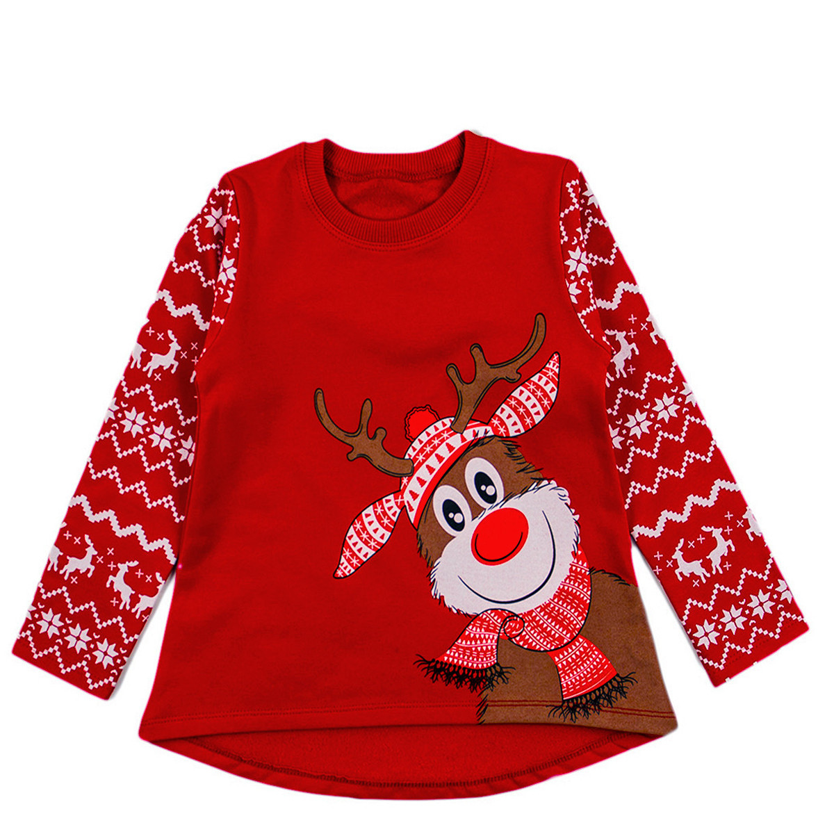 Коледна ватирана туника "Еленче" в червено