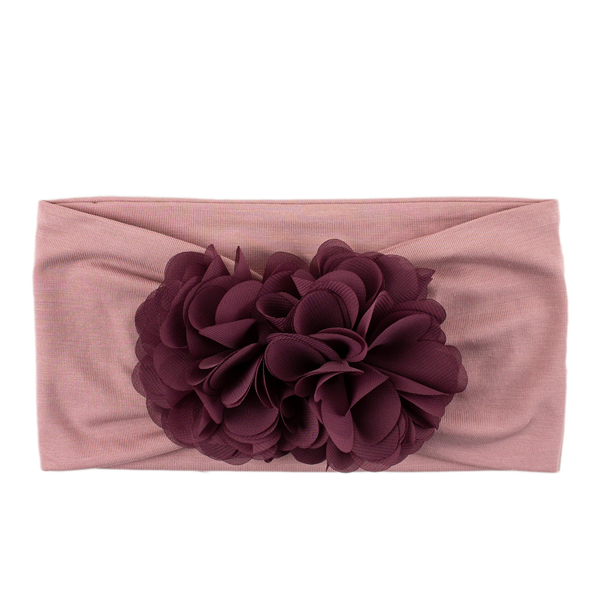 Детска лента за глава в опушено розово