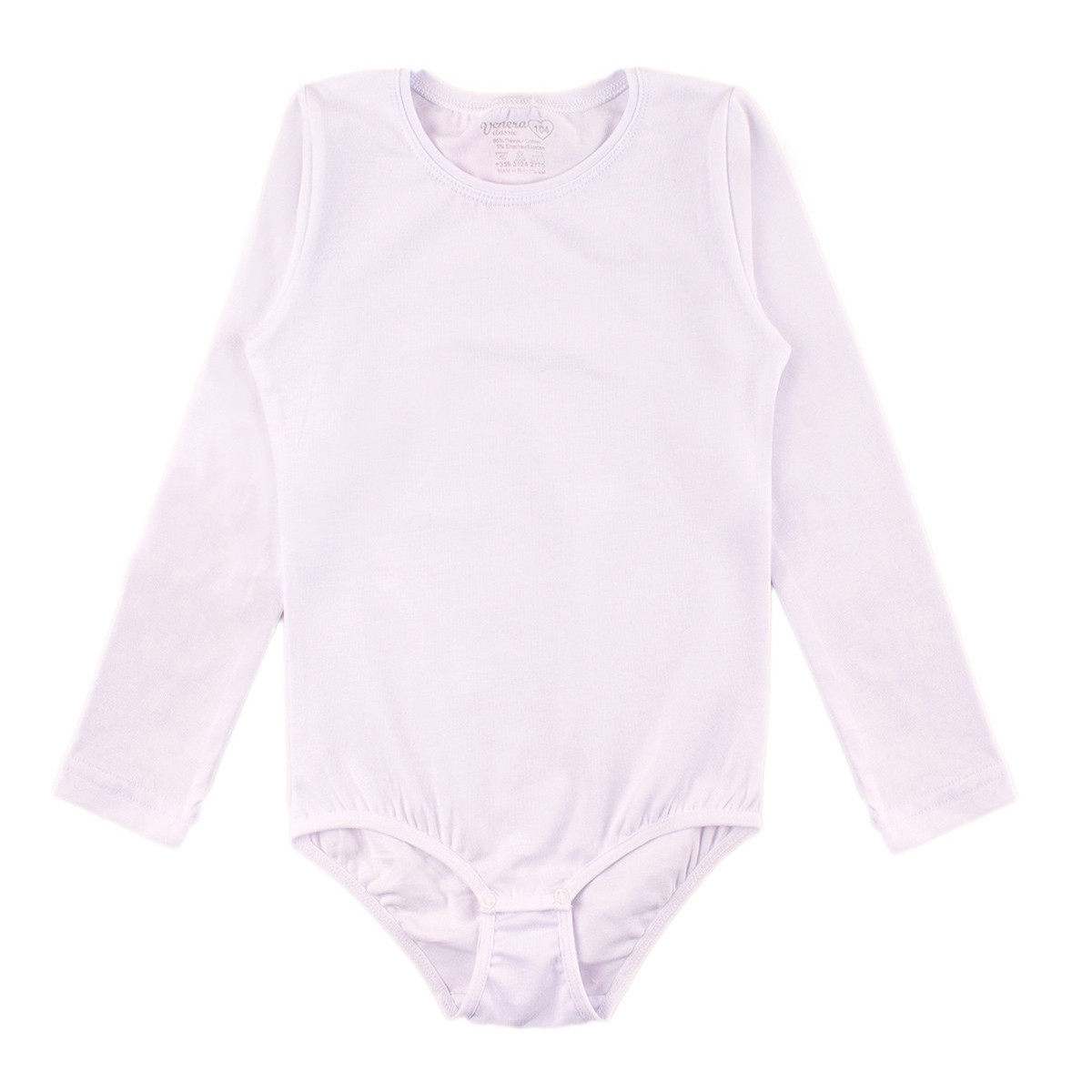 Детско памучно боди в бяло за момичета