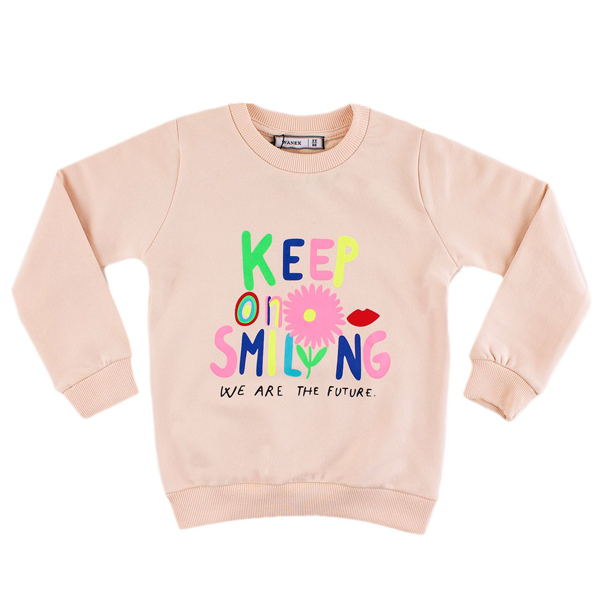 Ватирана блуза в бежово за момичета