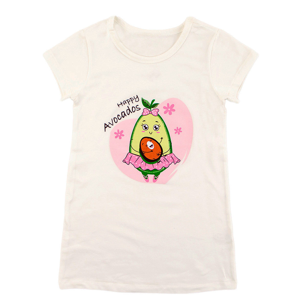 Детска лятна пижама за момичета в бяло