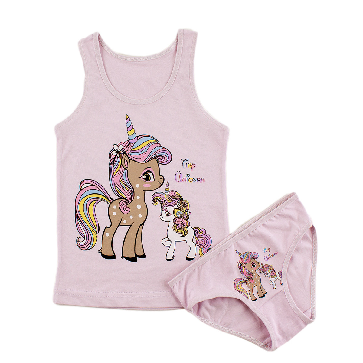 Комплект бельо за момичета в светлоливаво (1 - 10 год.)