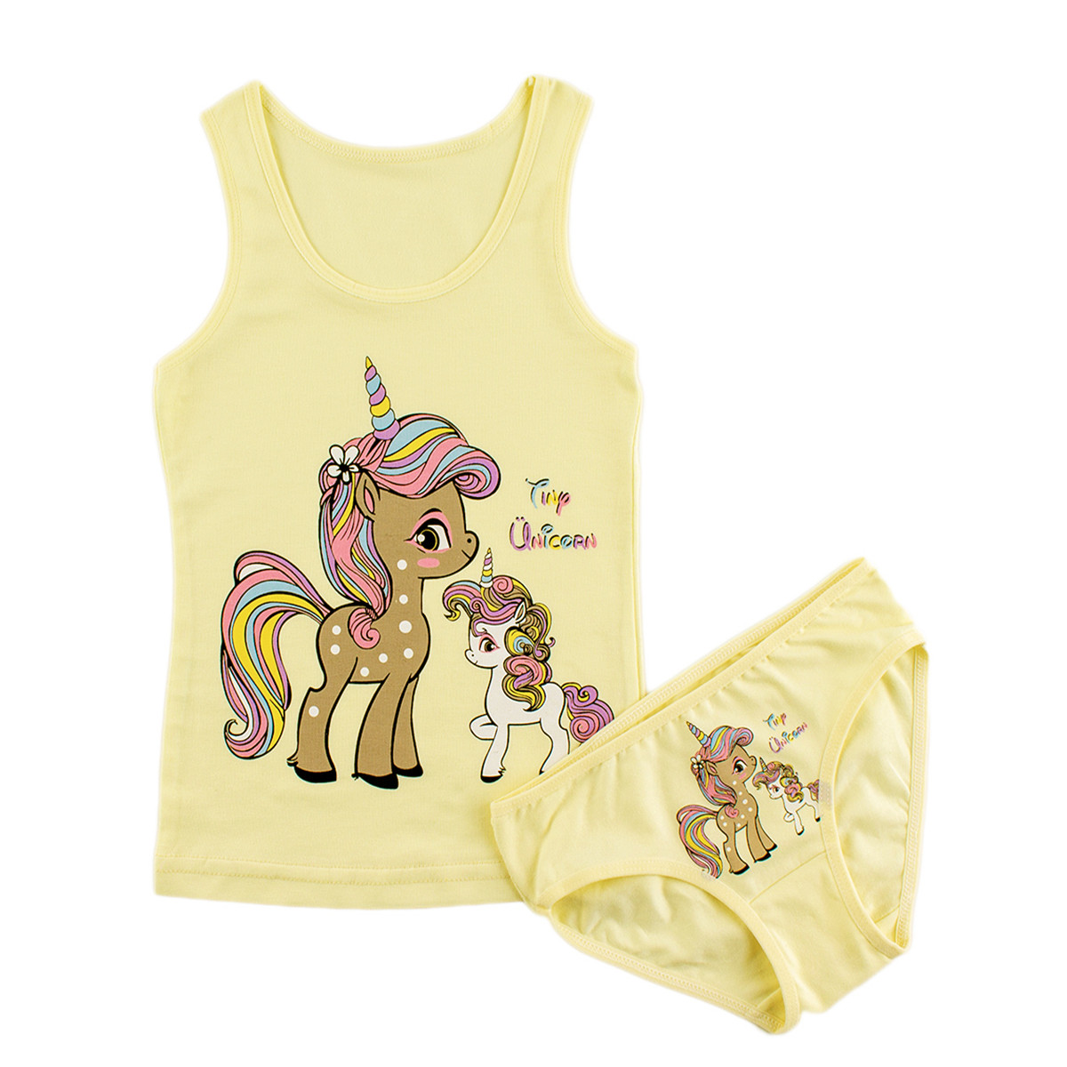 Комплект бельо за момичета в светложълто (1 - 10 год.)