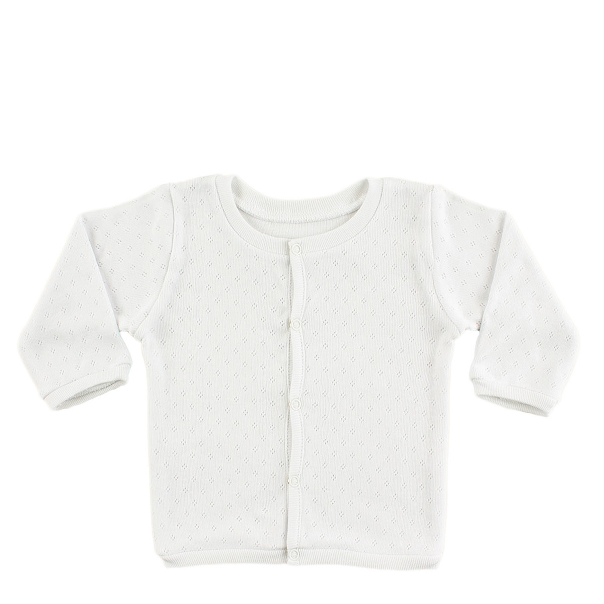 Бебешки бял суичер от памучен ажур