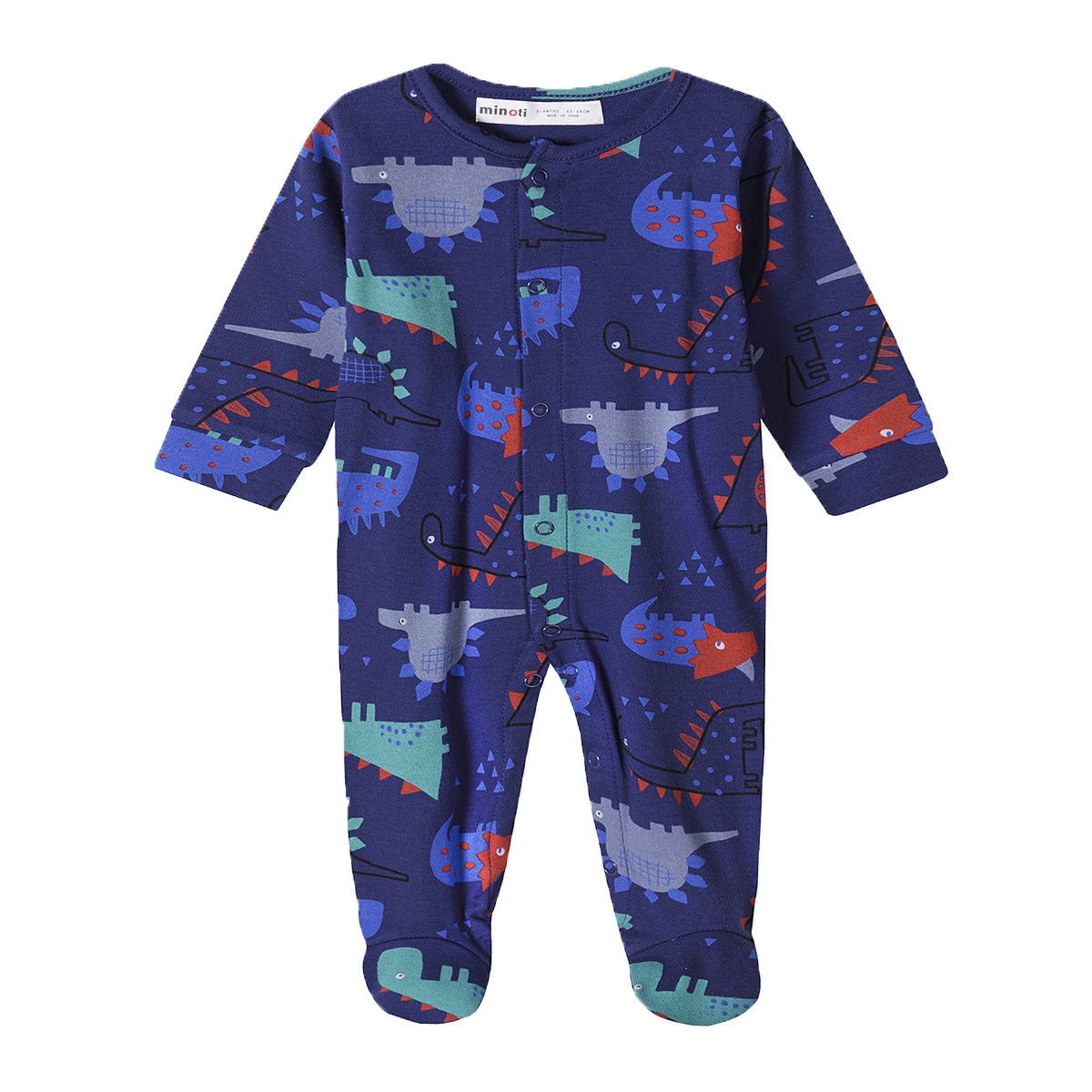 Бебешки памучен гащеризон "Dino" в синьо