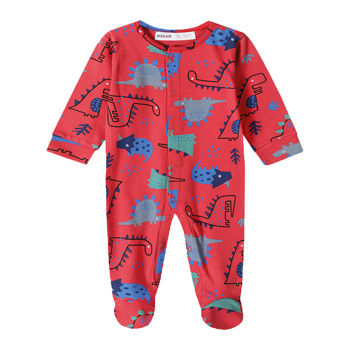 Бебешки памучен гащеризон "Dino" в цвят диня