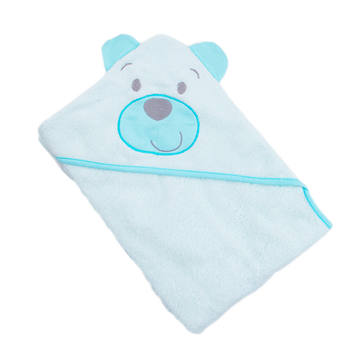 Бебешка хавлийка с качулка в светлосиньо 90/90