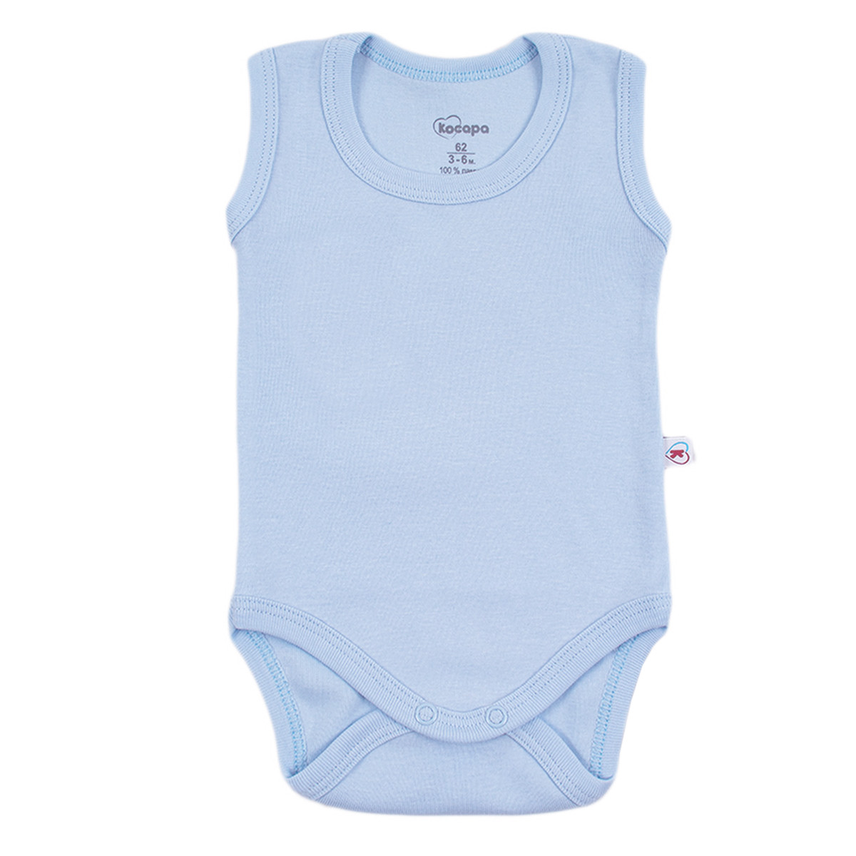 Боди-потник от памучен рипс в синьо