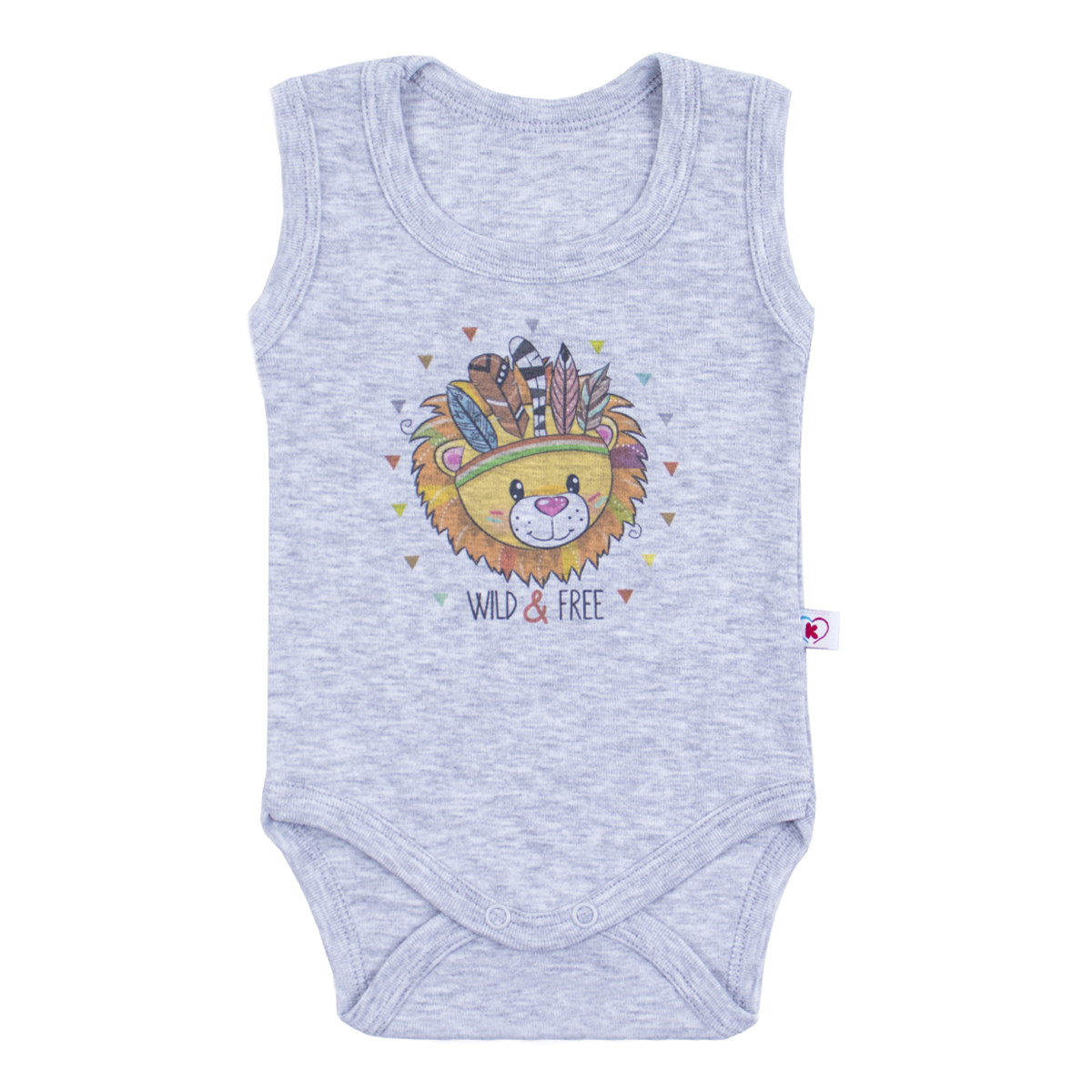 Боди-потник от памучен рипс "Lion"