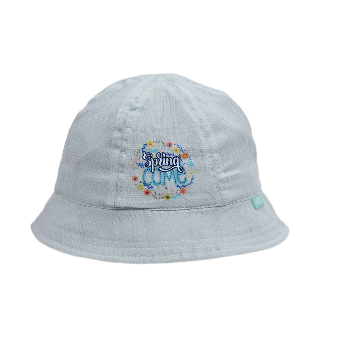 Детска лятна шапка за момичета в бледозелено