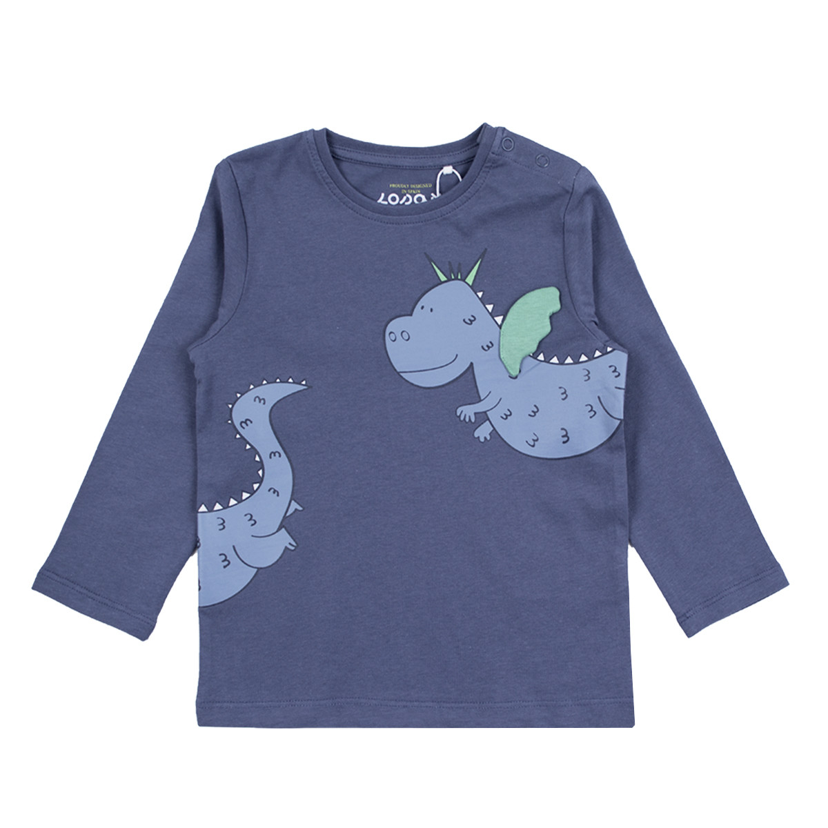 Детска блуза с драконче в синьо