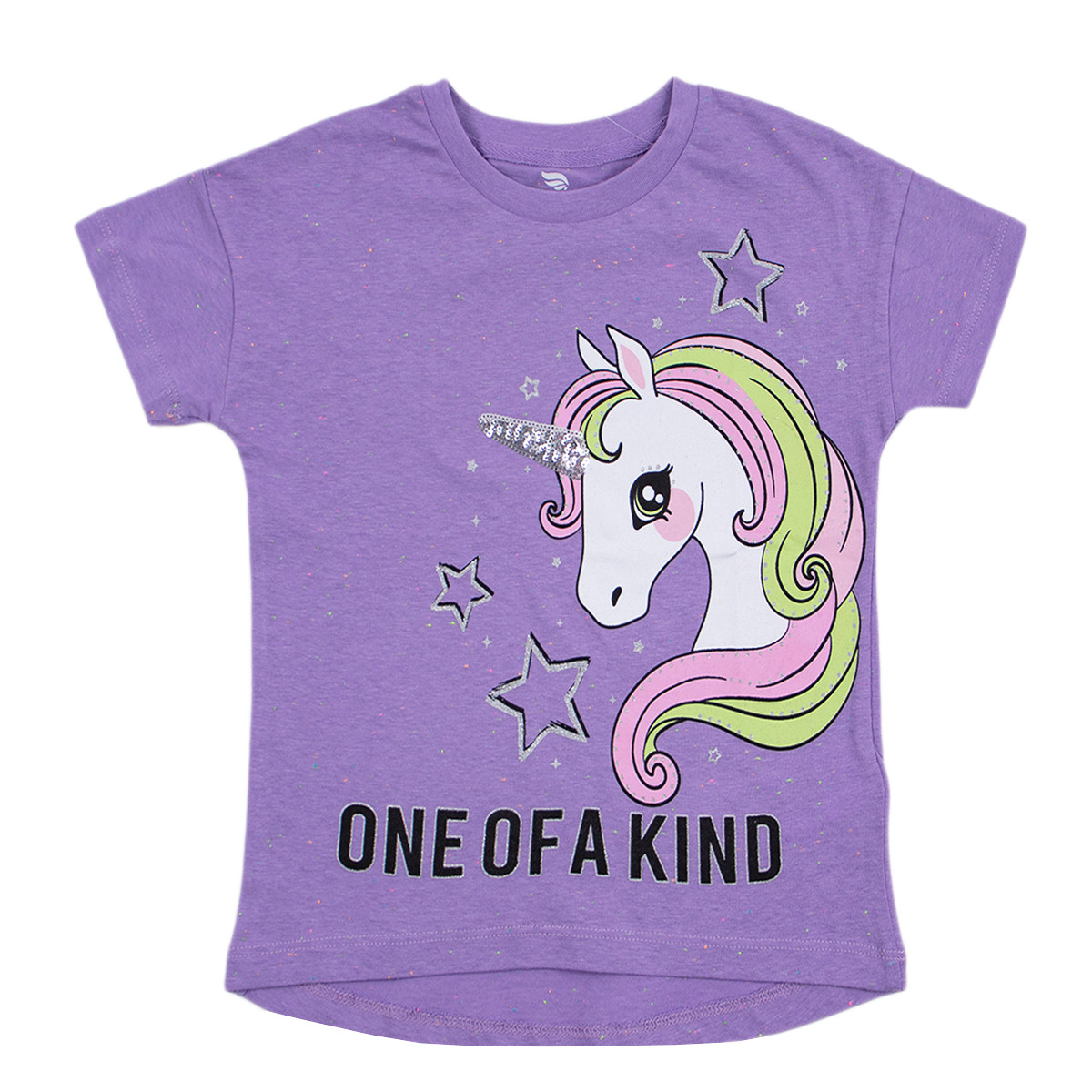 Детска тениска с пайети в лилаво