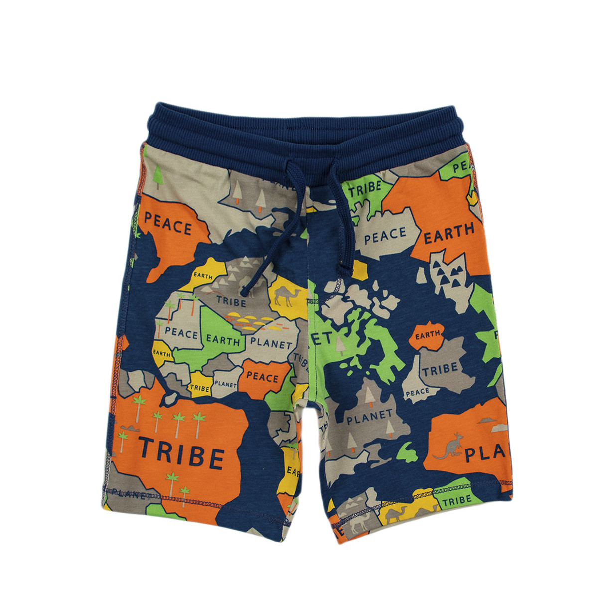 Детски къси панталони с принтиран десен в синьо