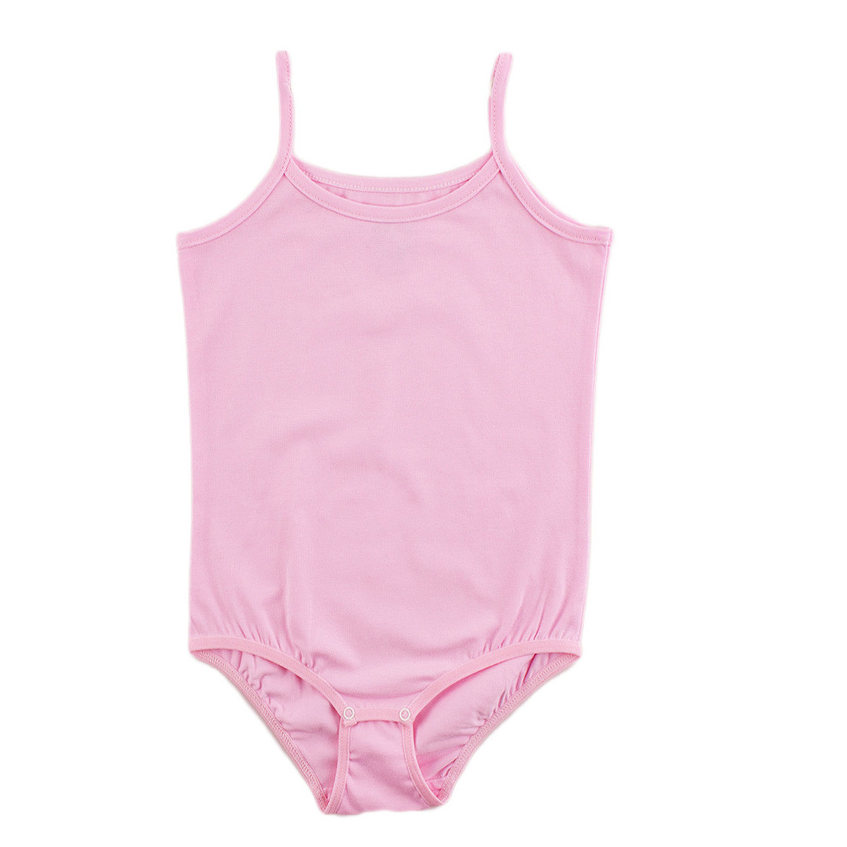 Детско памучно боди в розово с тънки презрамки