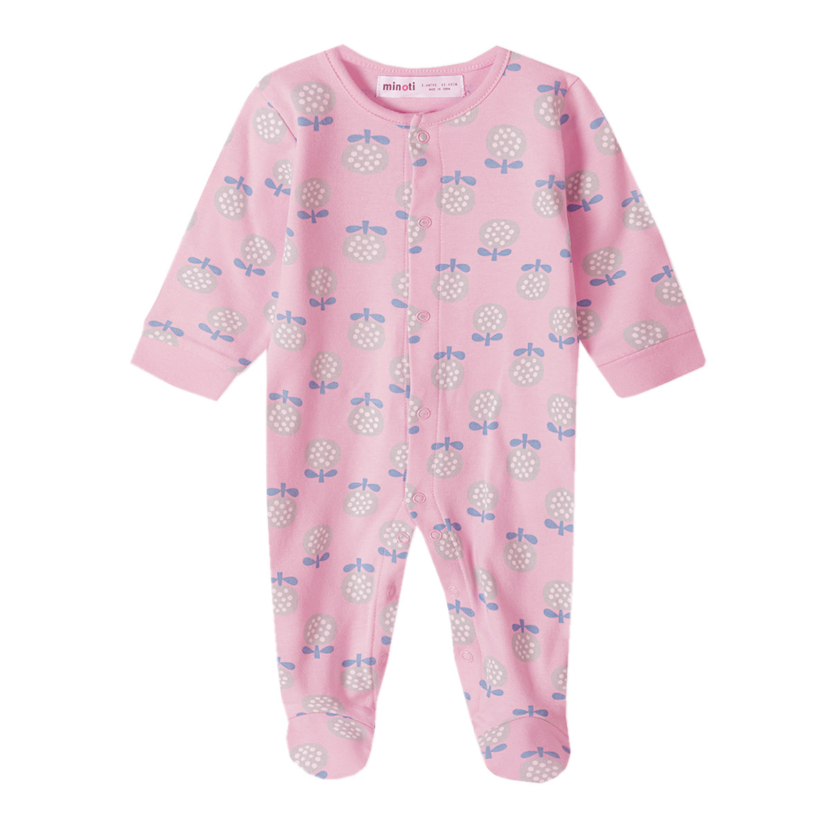 Бебешки памучен гащеризон в розов цвят