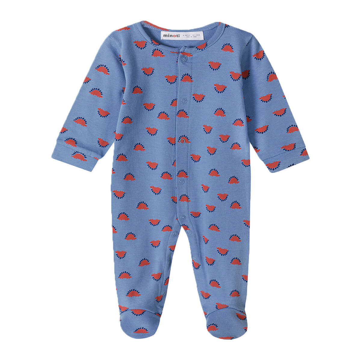 Бебешки памучен гащеризон "Dino" в пастелно синьо