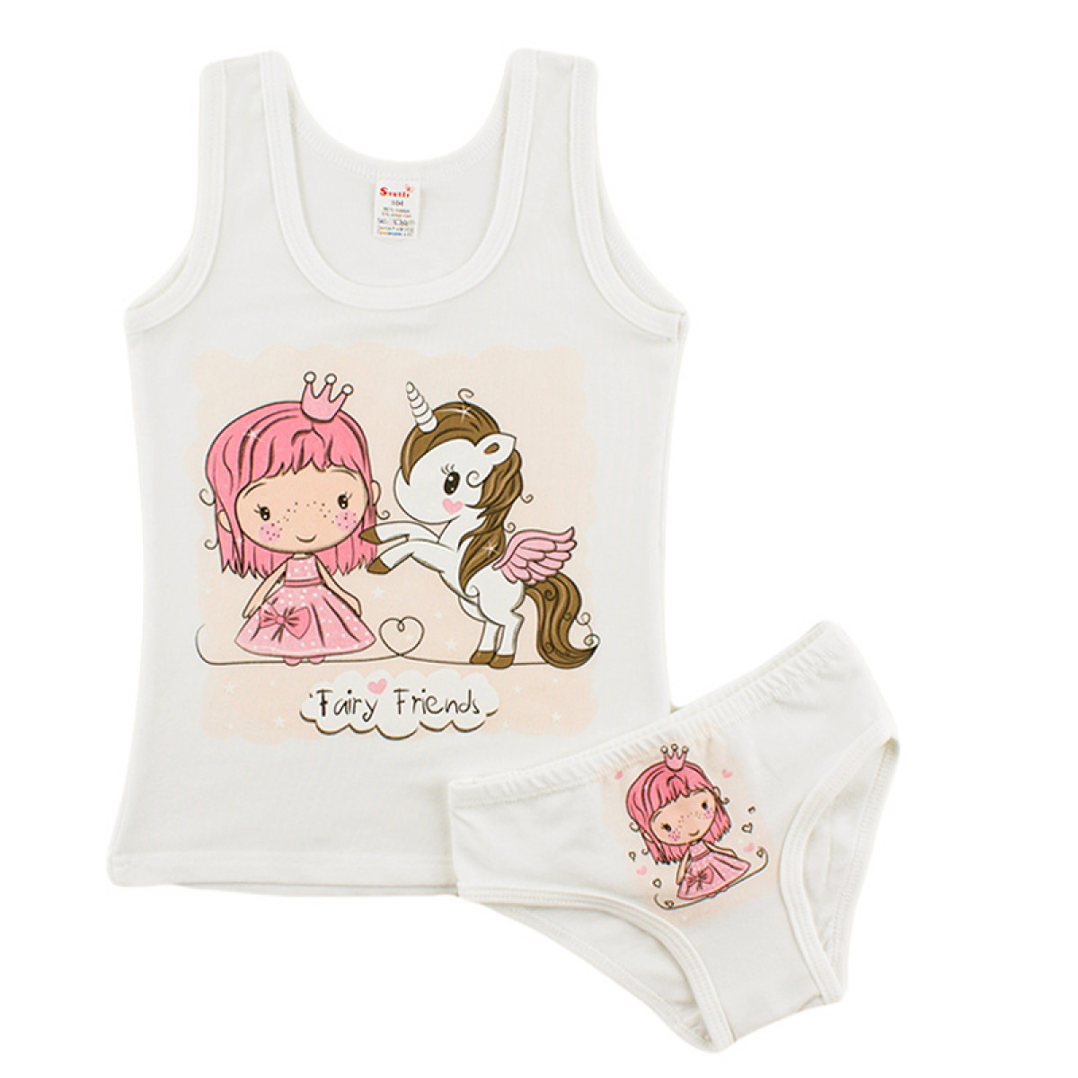 Комплект бельо за момичета "Princess" в бяло (1 - 11 год.)