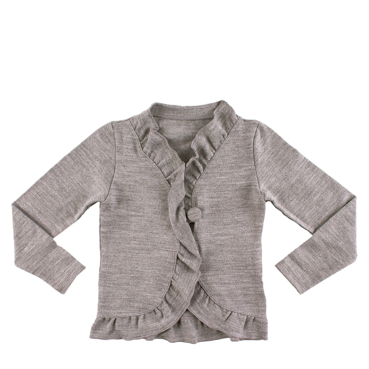 Фина плетена жилетка в сив меланж (2 - 12 год.)