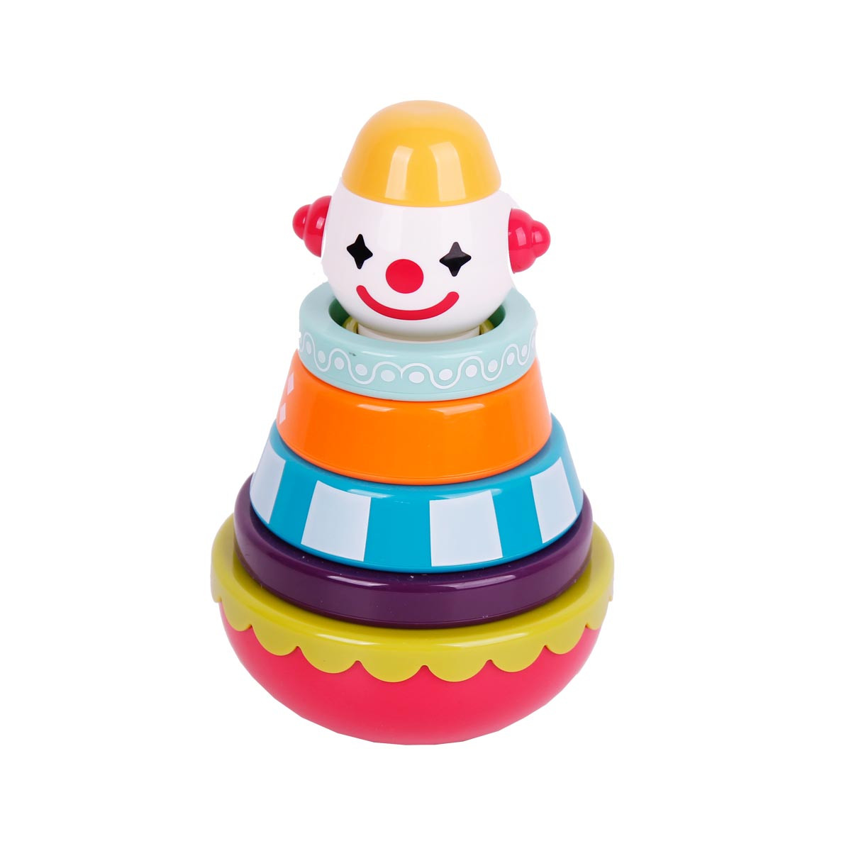 Невеляшка клоун с рингове в жълто 16 х 20 см.