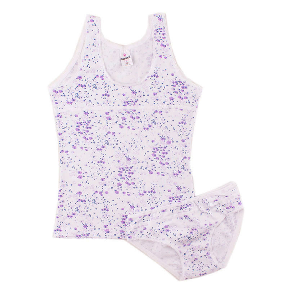 Комплект бельо за момичета "Цветенца" в бяло (0 - 10 год.)