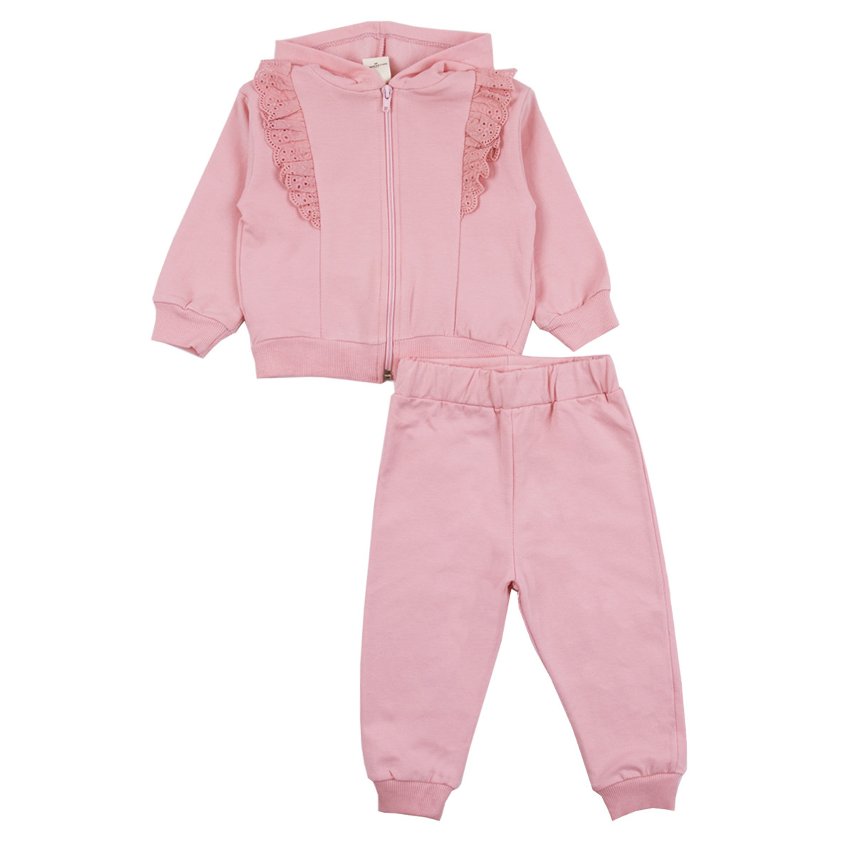 Леко ватиран комплект с къдрици