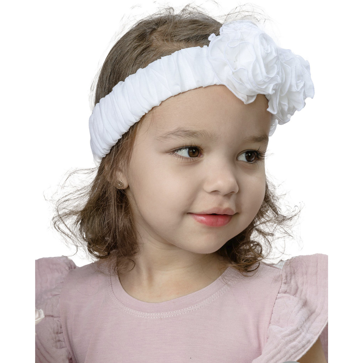 Детска лента за глава в цвят в  бяло