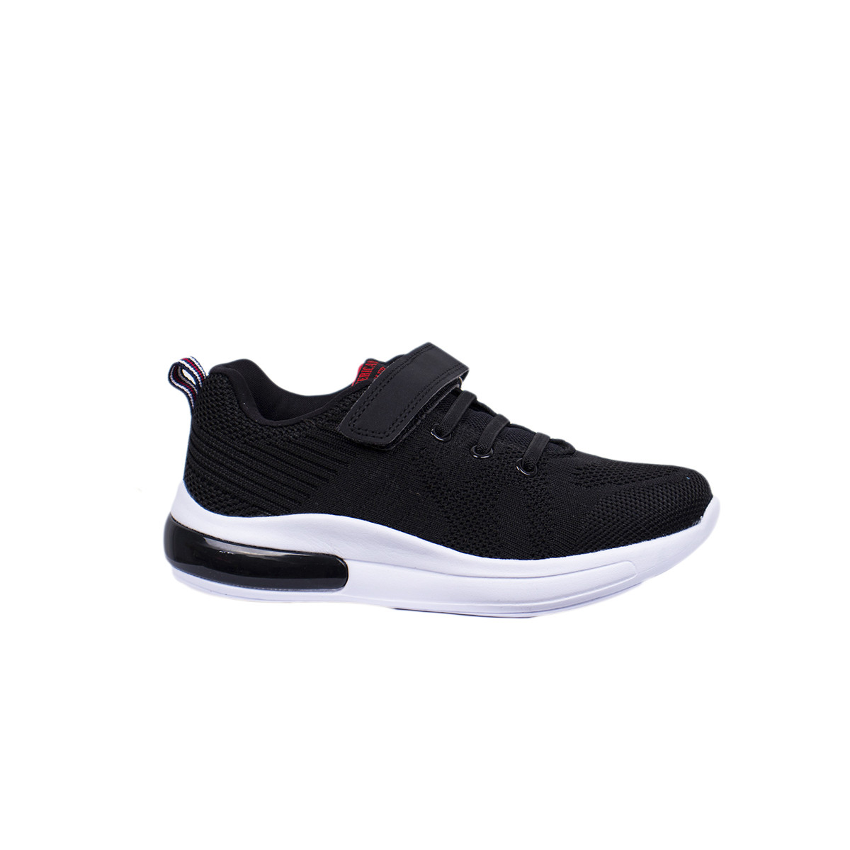 Детски дишащи олекотени маратонки за момчета в черно и бяло