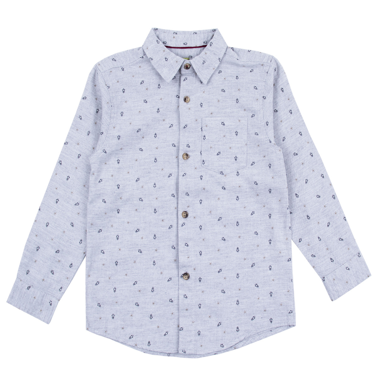 Памучна риза за момчета в сиво