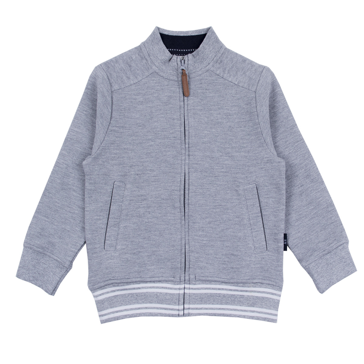 Плътен суичер за момчета в сив меланж