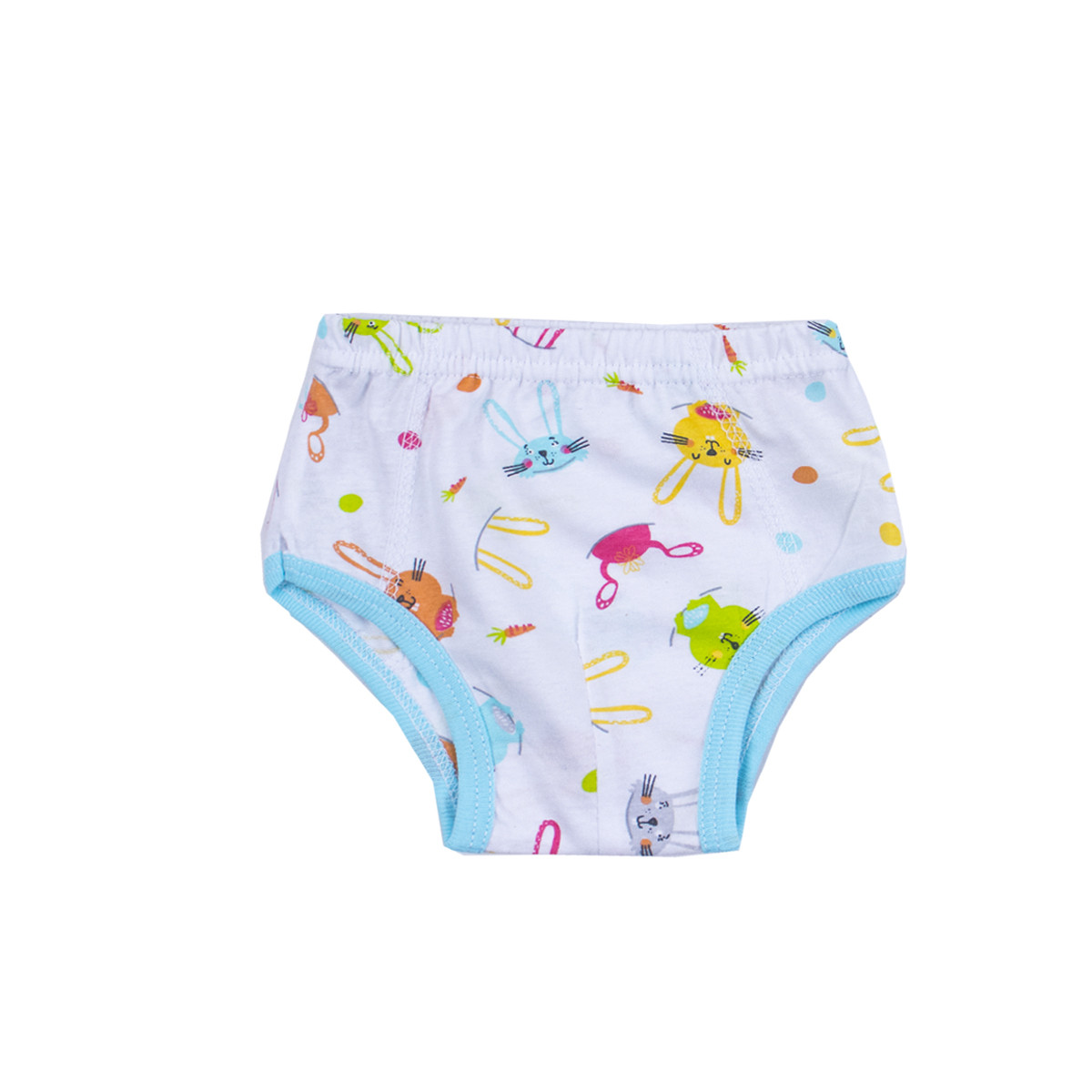 Детски памучен слип "Зайчета" в бяло