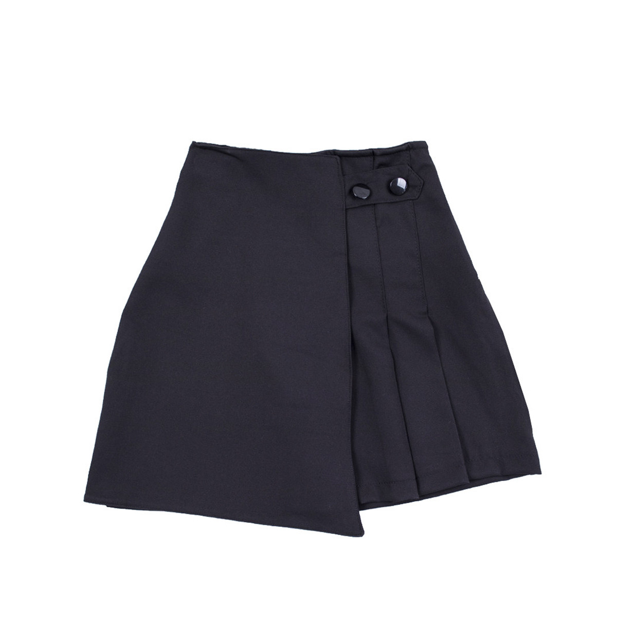 Пола-панталон с плисета в черно