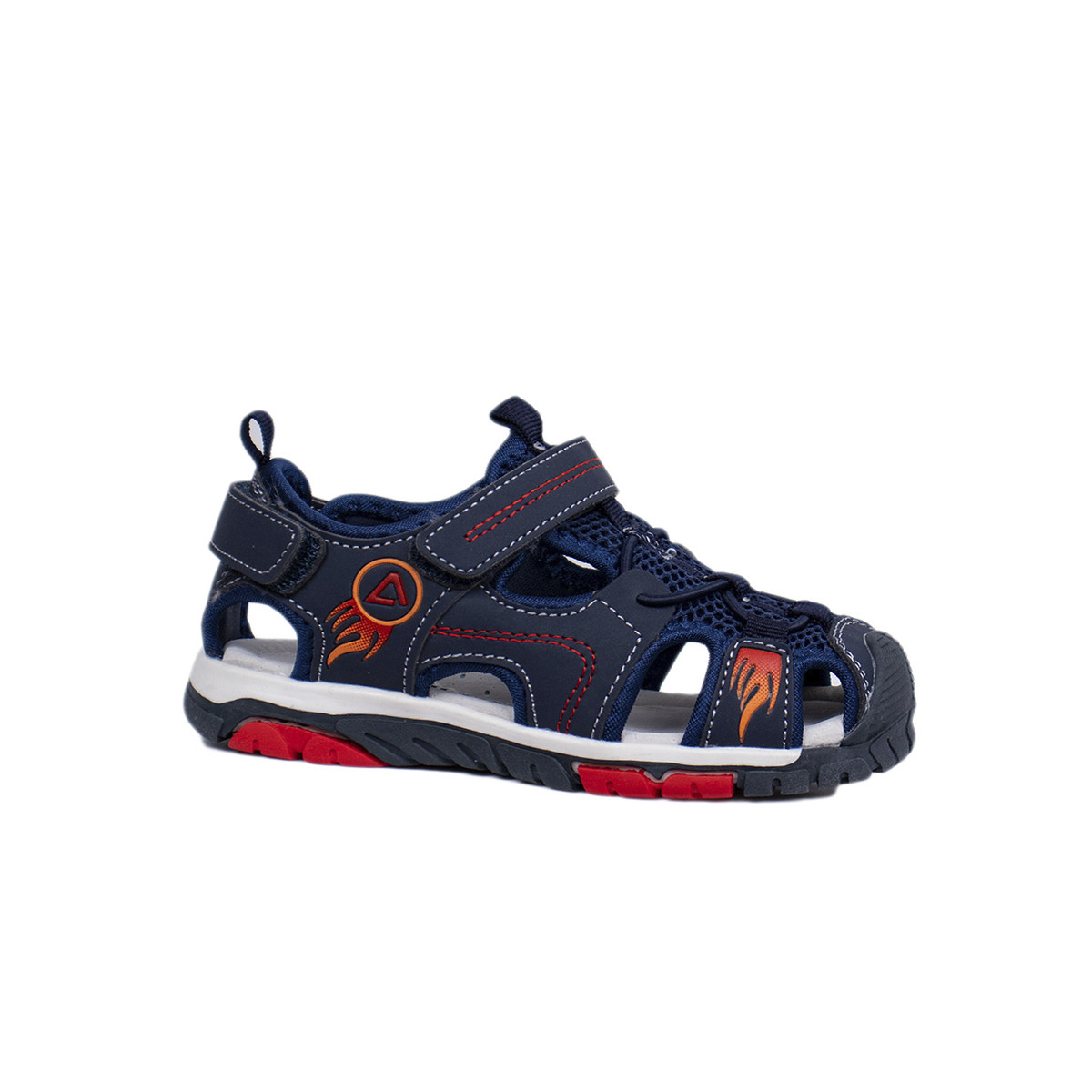 Детски анатомични сандали в тъмносиньо и червено